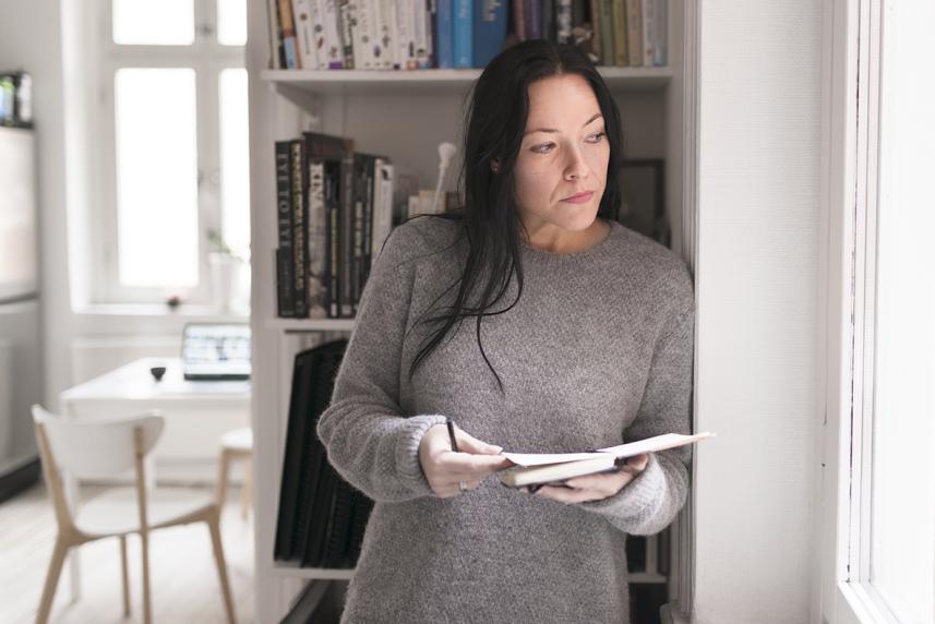 Woman with notebook